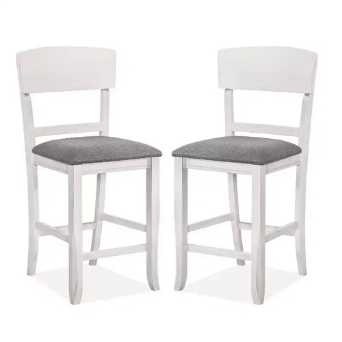 24/7 Shop At Home: Set of 2 Summerland Counter Height Barstools, Upholstered, Wood Frame