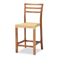 Arthur Wood and Rattan Counter Height Barstool Natural/Walnut - bali & pari: Bohemian Style, No Assembly Required