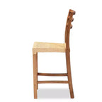 Tabouret de bar à hauteur de comptoir Arthur Wood et rotin Naturel/Noyer - bali & pari : Style bohème, Aucun assemblage requis