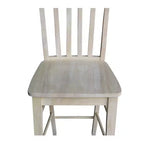 Tabouret de bar International Concepts 23,82" hauteur comptoir de café non fini : cadre en bois massif, dossier à lattes