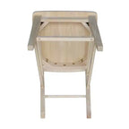 Tabouret de bar International Concepts 23,82" hauteur comptoir de café non fini : cadre en bois massif, dossier à lattes