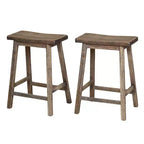Buylateral Set of 2 24" Marney Saddle Counter Height Barstool Gray