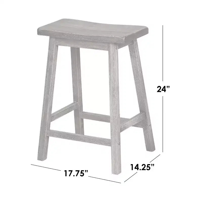 Lot de 2 tabourets de bar à hauteur de comptoir Marney Saddle 61 cm gris Buylateral