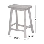 Lot de 2 tabourets de bar à hauteur de comptoir Marney Saddle 61 cm gris Buylateral