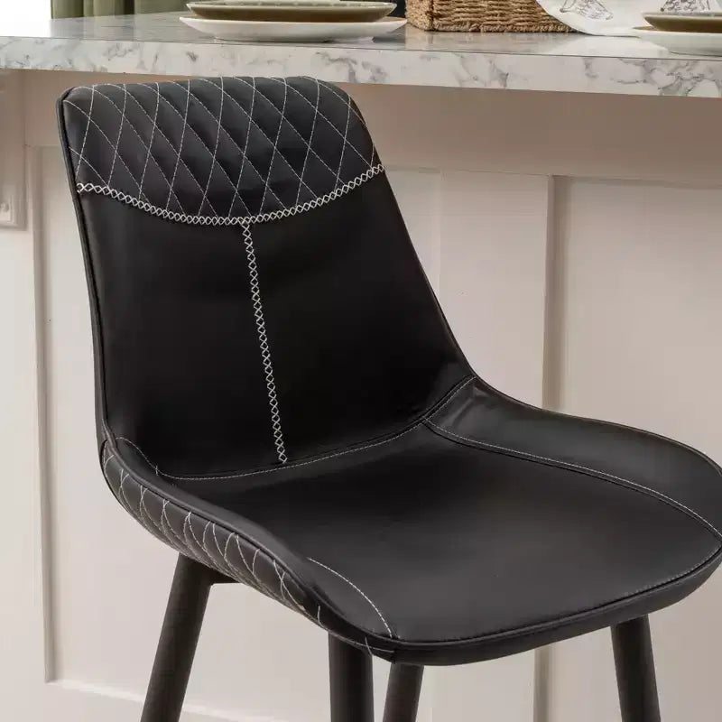 Tabouret de bar rembourré Linon Elder, hauteur comptoir, noir