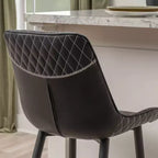 Tabouret de bar rembourré Linon Elder, hauteur comptoir, noir