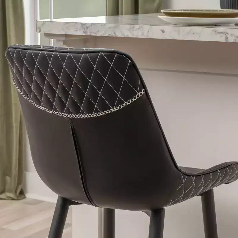 Tabouret de bar rembourré Linon Elder, hauteur comptoir, noir