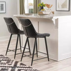 Tabouret de bar rembourré Linon Elder, hauteur comptoir, noir