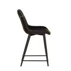 Tabouret de bar rembourré Linon Elder, hauteur comptoir, noir