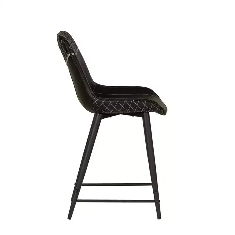 Tabouret de bar rembourré Linon Elder, hauteur comptoir, noir