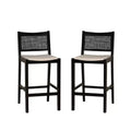 Powell Set of 2 Bessie Cane Barstools Black