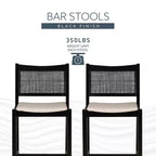 Powell Lot de 2 tabourets de bar Bessie Cane noirs