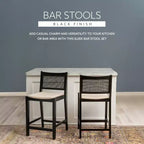 Powell Lot de 2 tabourets de bar Bessie Cane noirs