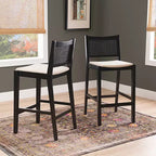 Powell Lot de 2 tabourets de bar Bessie Cane noirs