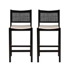 Powell Lot de 2 tabourets de bar Bessie Cane noirs