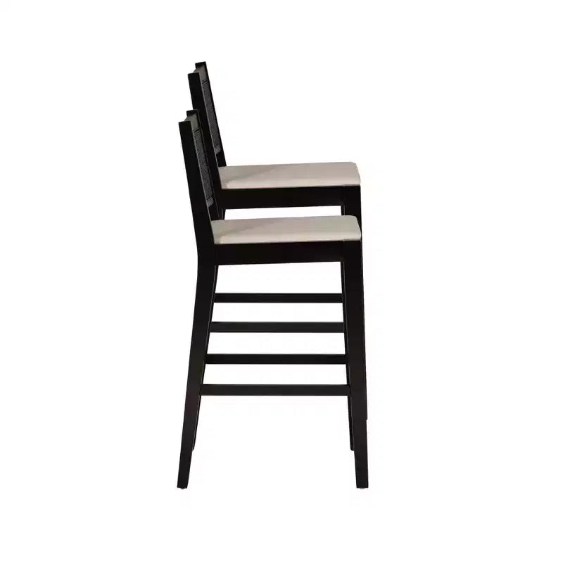 Powell Lot de 2 tabourets de bar Bessie Cane noirs