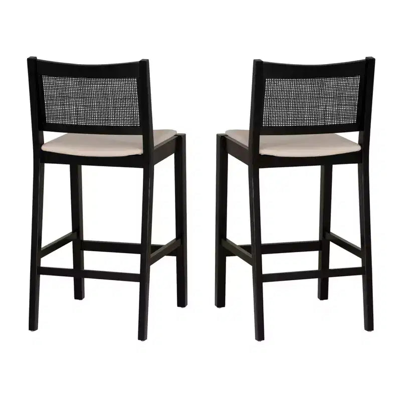 Powell Lot de 2 tabourets de bar Bessie Cane noirs