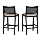 Powell Lot de 2 tabourets de bar Bessie Cane noirs