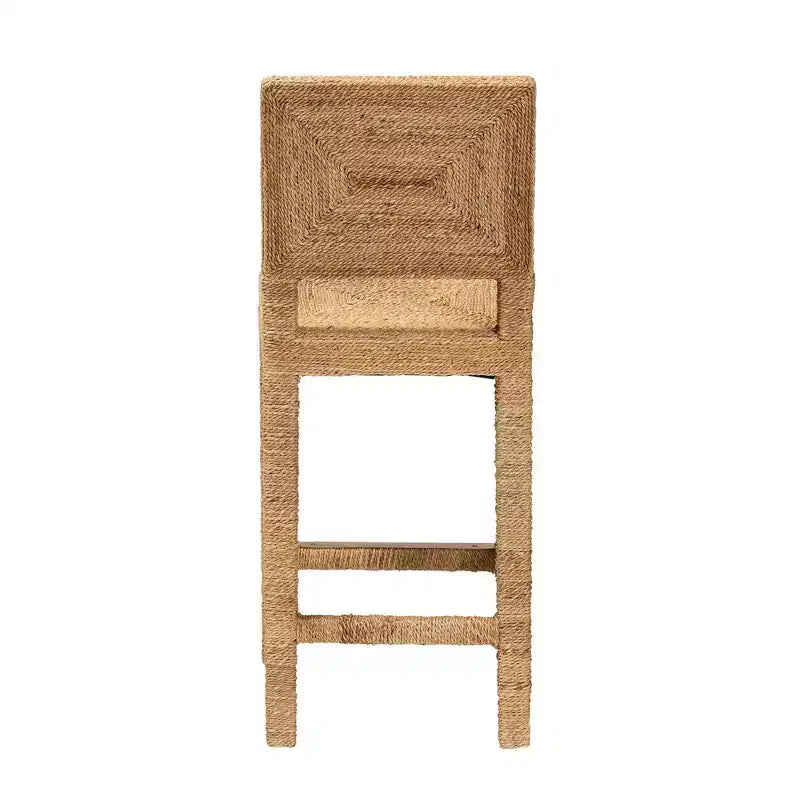 bali & pari Tabouret de bar hauteur comptoir en herbe de mer naturelle et bois d'acajou Anfield : Garantie limitée de 30 jours, aucun assemblage requis