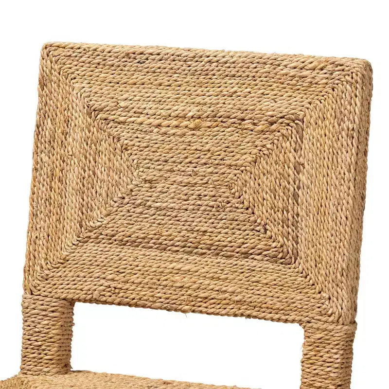 bali & pari Tabouret de bar hauteur comptoir en herbe de mer naturelle et bois d'acajou Anfield : Garantie limitée de 30 jours, aucun assemblage requis