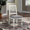 Set of 2 Cambrien Rustic Farmhouse Padded Seat Dining Chairs Antique White/Gray - HOMES: Inside + Out: Ladderback, Polyester Upholstery, Wood Frame