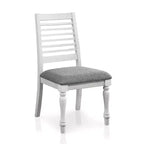 Lot de 2 chaises de salle à manger Cambrien Rustique rembourrées Antiques Blanc/Gris - HOMES: Inside + Out : Dossier échelle, Rembourrage polyester, Cadre en bois