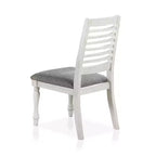 Lot de 2 chaises de salle à manger Cambrien Rustique rembourrées Antiques Blanc/Gris - HOMES: Inside + Out : Dossier échelle, Rembourrage polyester, Cadre en bois