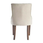 Lot de 2 Chaises d'appoint capitonnées Elmhurst Crème Vintage - Finch : Rembourrées, Dossier Contours, Pieds en Bois