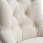 Lot de 2 Chaises d'appoint capitonnées Elmhurst Crème Vintage - Finch : Rembourrées, Dossier Contours, Pieds en Bois