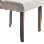 Lot de 2 Chaises d'appoint capitonnées Elmhurst Crème Vintage - Finch : Rembourrées, Dossier Contours, Pieds en Bois
