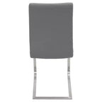 LumiSource Set of 2 Foster Contemporary Dining Chair Stainless Steel/Gray: Upholstered, Steel Frame, Floor Protectors