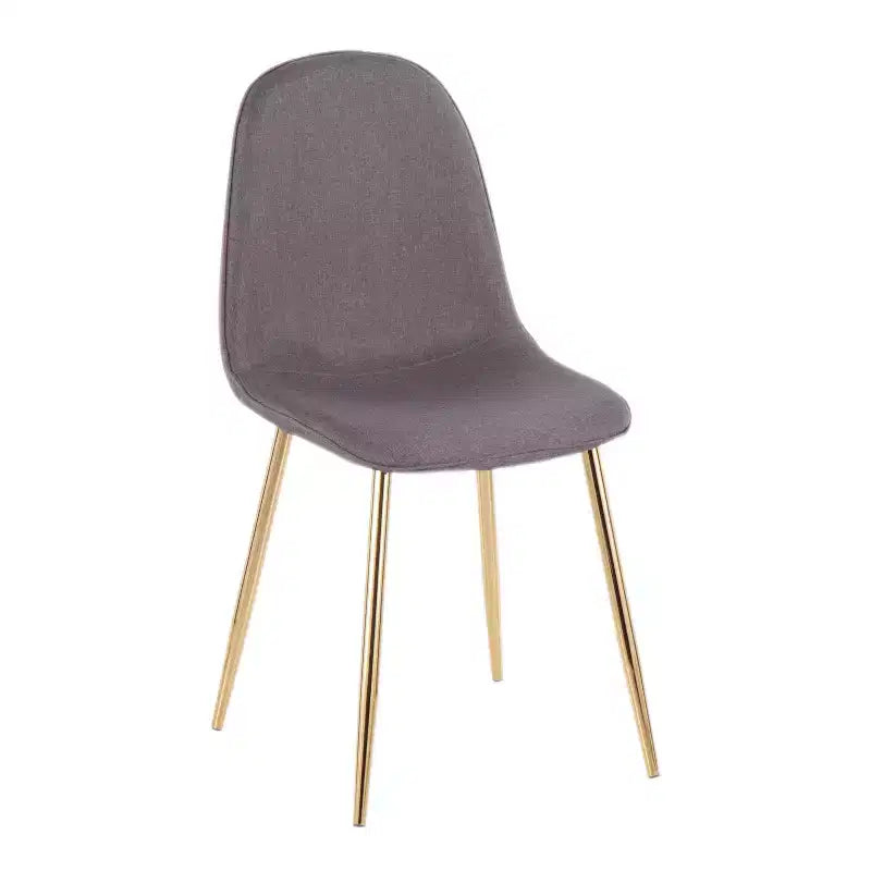 Lot de 2 chaises de salle à manger contemporaines Pebble or/anthracite : Rembourrées, pieds en métal - LumiSource