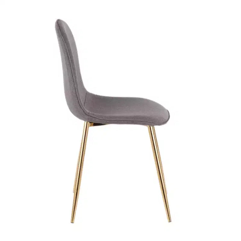 Lot de 2 chaises de salle à manger contemporaines Pebble or/anthracite : Rembourrées, pieds en métal - LumiSource