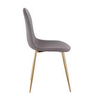 Lot de 2 chaises de salle à manger contemporaines Pebble or/anthracite : Rembourrées, pieds en métal - LumiSource