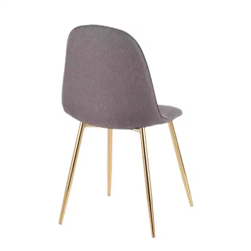 Lot de 2 chaises de salle à manger contemporaines Pebble or/anthracite : Rembourrées, pieds en métal - LumiSource