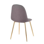 Lot de 2 chaises de salle à manger contemporaines Pebble or/anthracite : Rembourrées, pieds en métal - LumiSource
