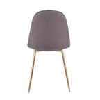 Lot de 2 chaises de salle à manger contemporaines Pebble or/anthracite : Rembourrées, pieds en métal - LumiSource