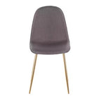 Lot de 2 chaises de salle à manger contemporaines Pebble or/anthracite : Rembourrées, pieds en métal - LumiSource