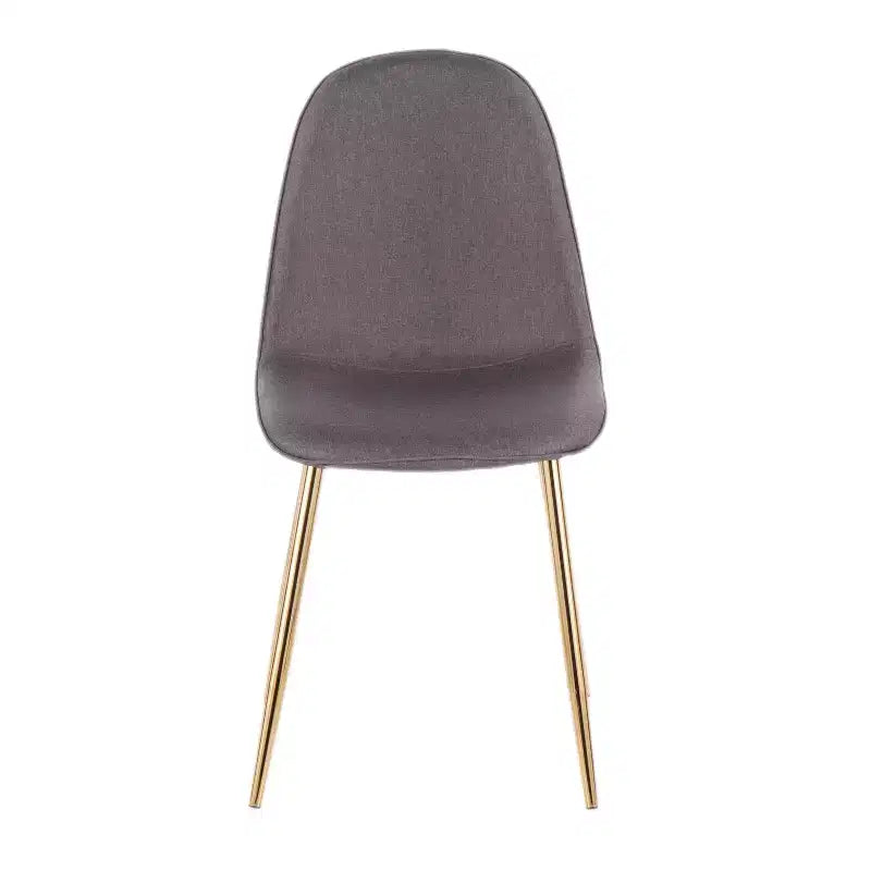 Lot de 2 chaises de salle à manger contemporaines Pebble or/anthracite : Rembourrées, pieds en métal - LumiSource