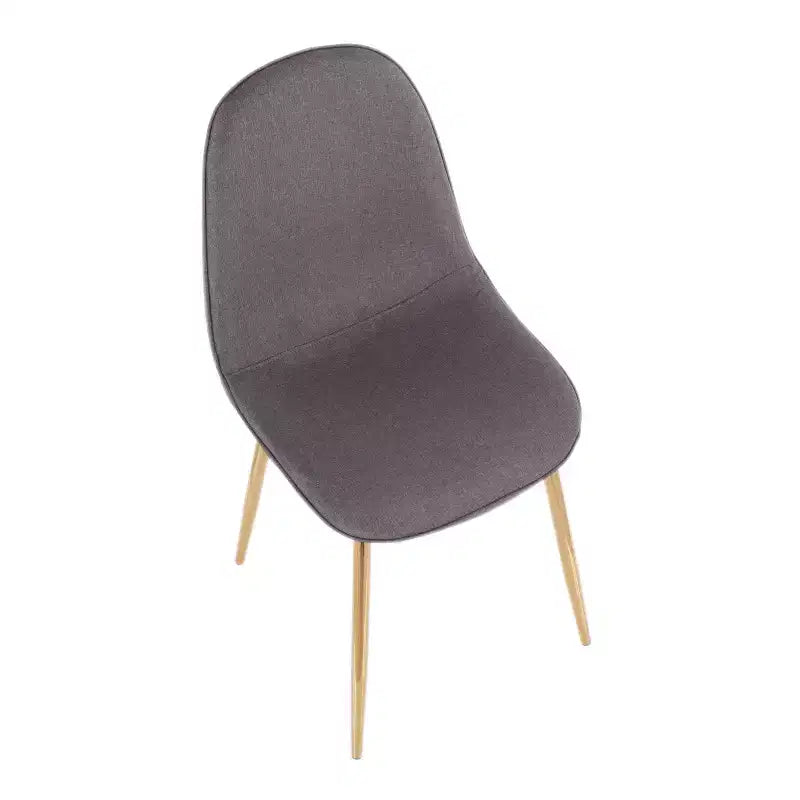 Lot de 2 chaises de salle à manger contemporaines Pebble or/anthracite : Rembourrées, pieds en métal - LumiSource