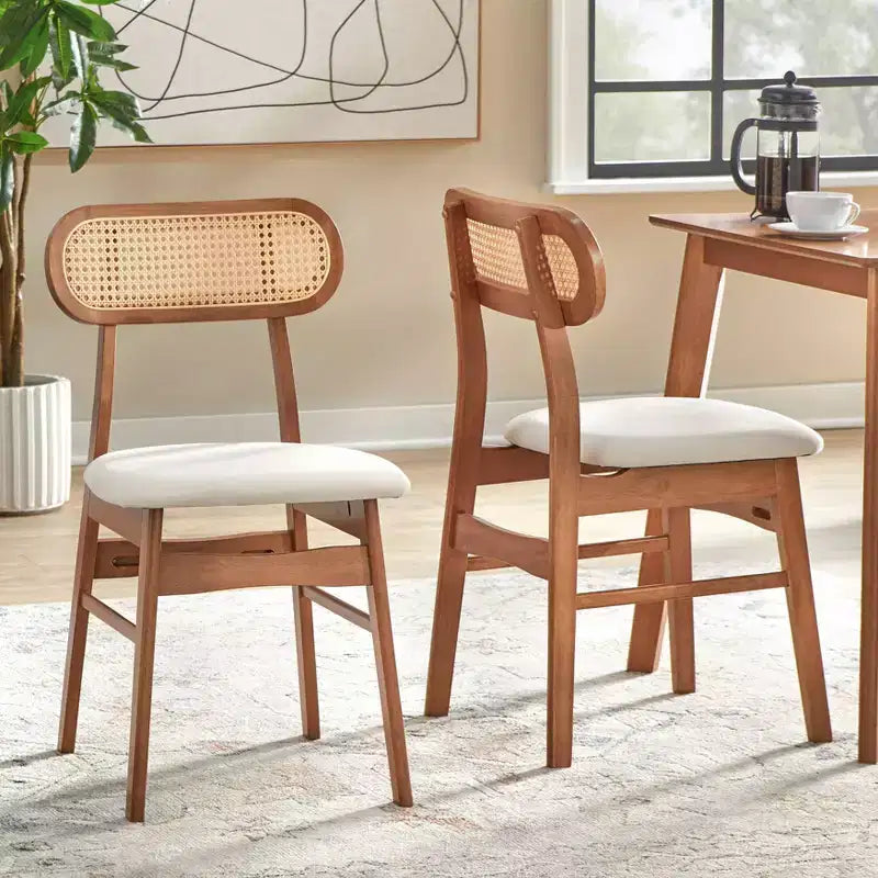 Lot de 2 chaises de salle à manger modernes du milieu du siècle Rika Buylateral