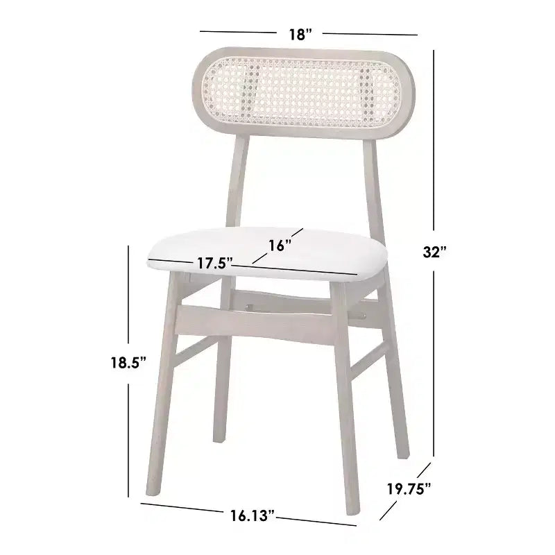 Lot de 2 chaises de salle à manger modernes du milieu du siècle Rika Buylateral