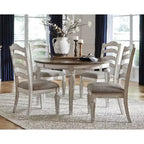 Lot de 2 chaises de salle à manger Realyn Ladderback rembourrées, blanc écaillé - Signature Design by Ashley