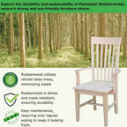 Chaise de mission haute avec accoudoirs non finis - International Concepts : Bois massif, bois d'Hévéa, dossier à lattes