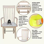 Chaise de mission haute avec accoudoirs non finis - International Concepts : Bois massif, bois d'Hévéa, dossier à lattes