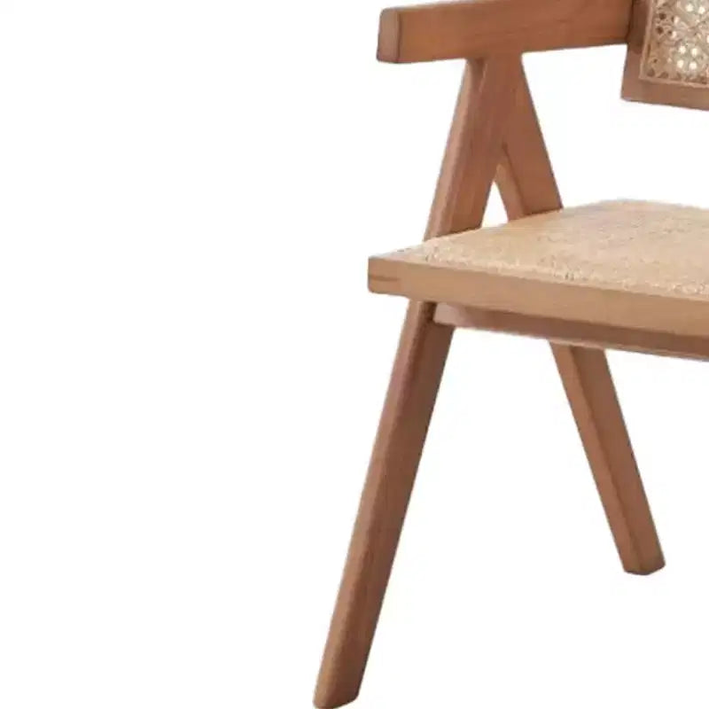 Chaise de salle à manger Valentina 20 po Acme Furniture en rotin et finition naturelle : Ensemble de 2, Cuir rembourré, Aucun assemblage requis