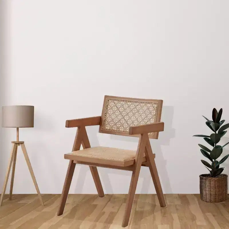 Chaise de salle à manger Valentina 20 po Acme Furniture en rotin et finition naturelle : Ensemble de 2, Cuir rembourré, Aucun assemblage requis