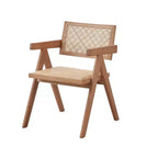 Chaise de salle à manger Valentina 20 po Acme Furniture en rotin et finition naturelle : Ensemble de 2, Cuir rembourré, Aucun assemblage requis