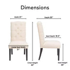 Lot de 2 chaises de salle à manger capitonnées Provence Beige - Finch
