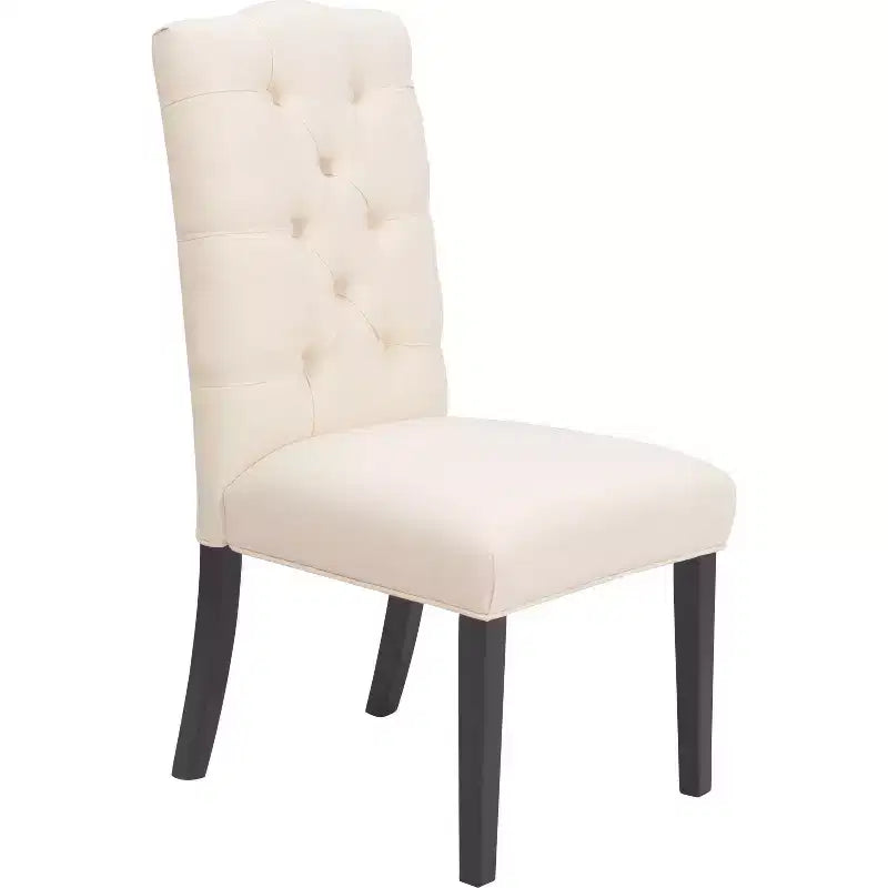 Lot de 2 chaises de salle à manger capitonnées Provence Beige - Finch